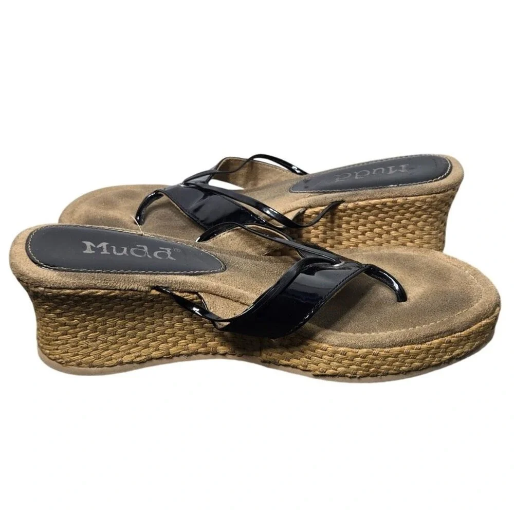 Mudd Womens Patent Juicy Chunky Sandals 10M Platform Chunky Y2K 2000s‎